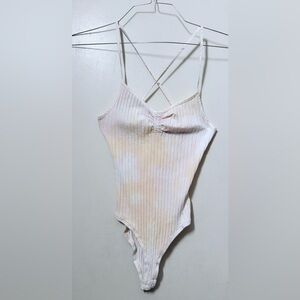 Zara Cream Ribbed Bodysuit